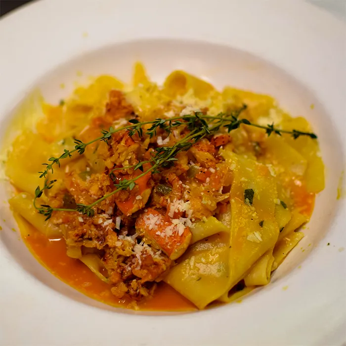 Lobster Bolognese over Pappardelle